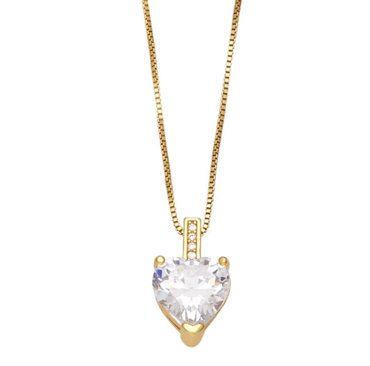 18k Gold  Plated Heart Pendant Necklace
