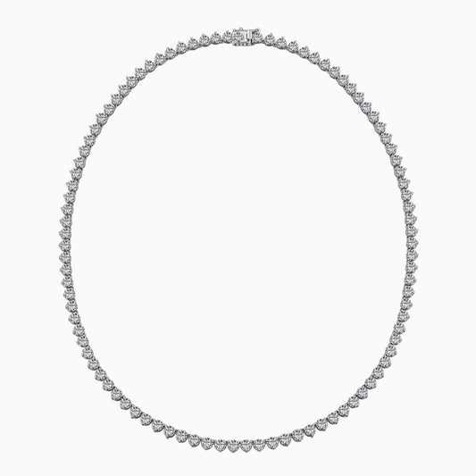 4mm White Stone Tennis Necklace in Silver