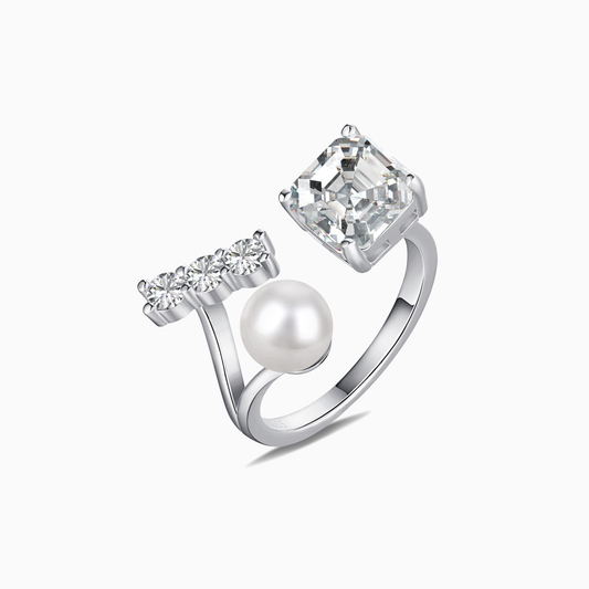 Two Stone White Pearl Toi Et Moi Ring