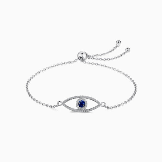 Evil Eye Chain Bracelet in Silver