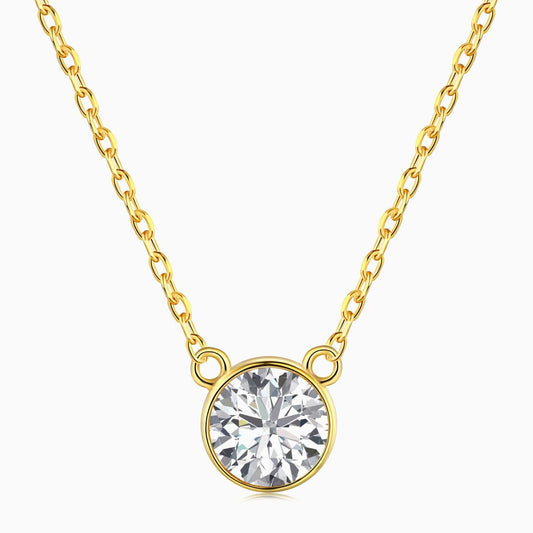 Solitaire Chain Necklace in Gold