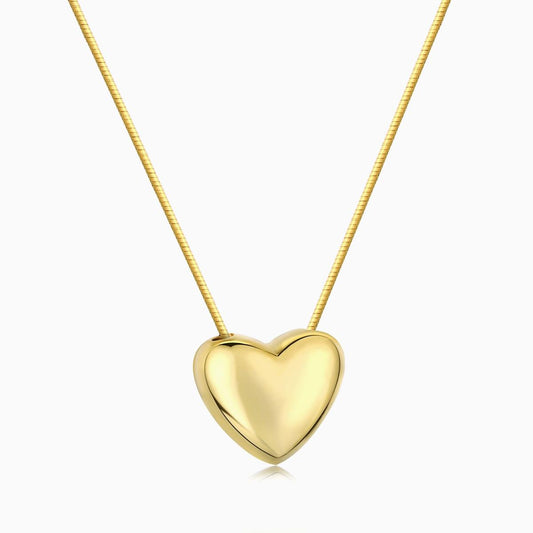 18k Plating Heart Shape Necklace in Gold