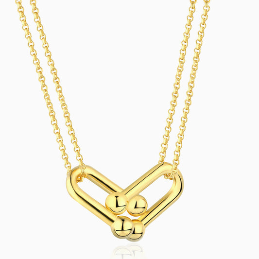 Urban Endurance - You & Me Link Pendant Necklace in Gold