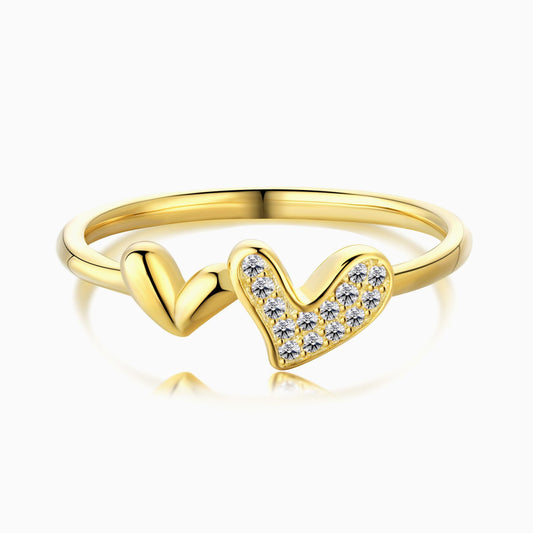Two Hearts Ring - Gold