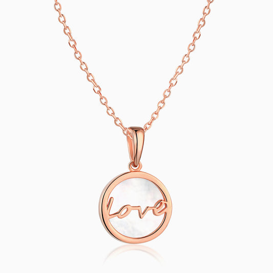Circle Love Pendant Necklace in Rose Gold