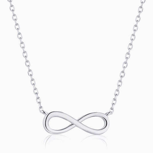 Infinity Pendant in Silver with a Chain Mini Necklace