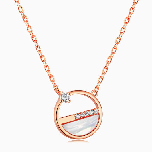 Circle Line Pendant Necklace in 18k Rose Gold