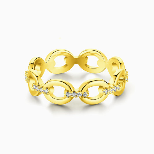 Circle Chain Ring - Gold