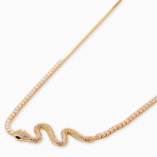 Zenda Snake Necklace in Gold