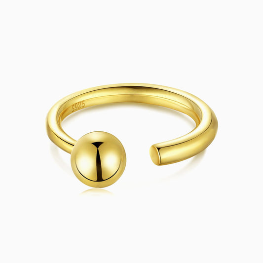 18k Plating Ball Adjustable Ring in Gold