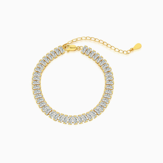 Rectangle Shape Stone Baguette Bracelet in Gold