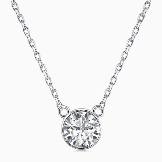 Solitaire Chain Necklace in Silver