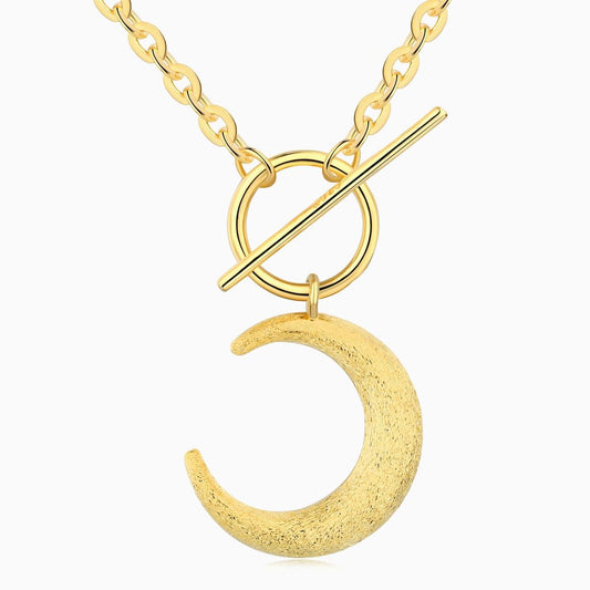 18K Gold Plating Crescent Moon Chain Necklace in Gold