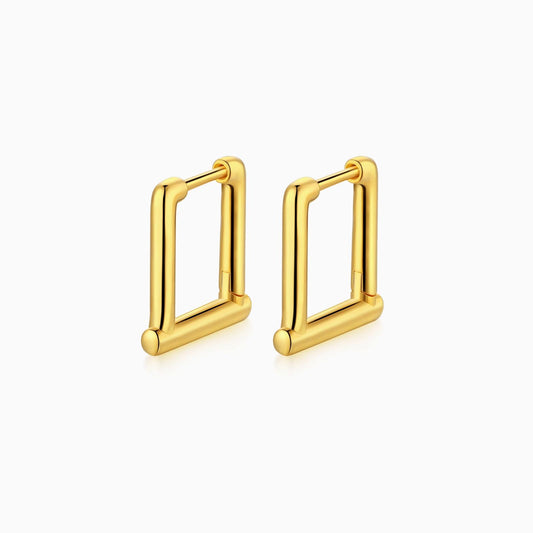 15mm Square Shape Earrings in Gold